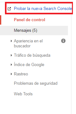 nueva search console