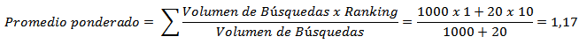 Formula calculo posición media ranking