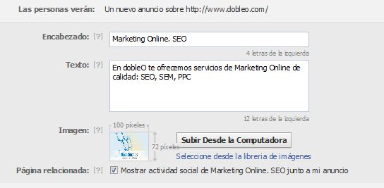 Crear anuncios para Facebook Crear anuncios para Facebook